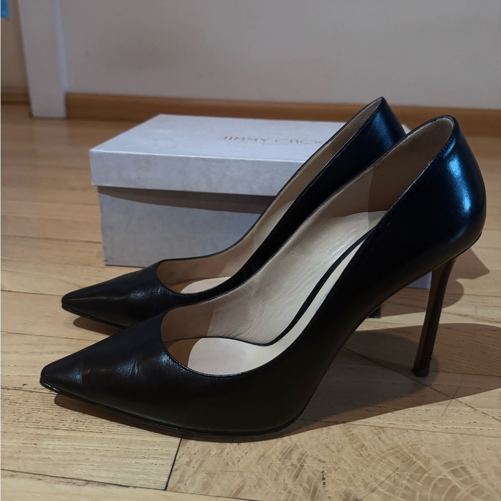 JIMMY CHOO Romy 100mm Leather High-heel Pumps In Black